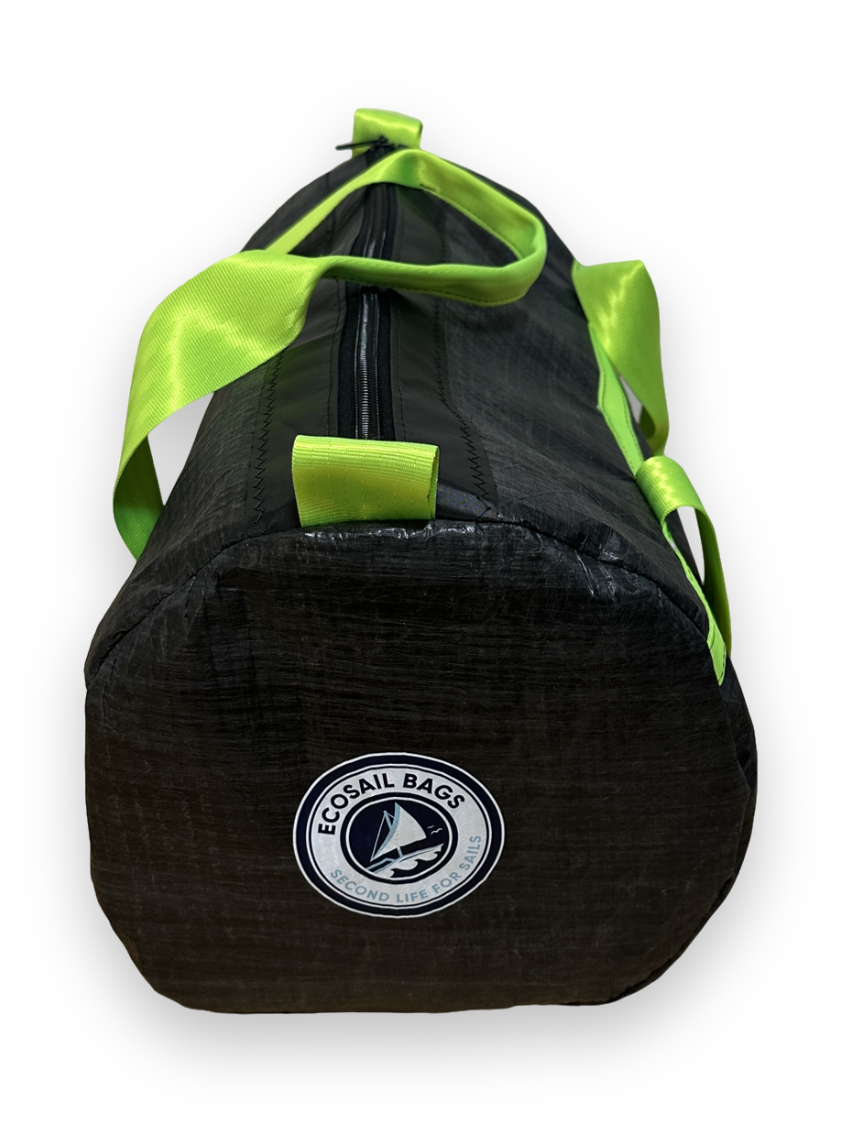 Medium Duffel Bag - Carbon with Fluro Green