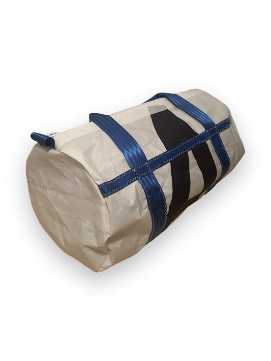 Medium Duffel Bag - White with Blue
