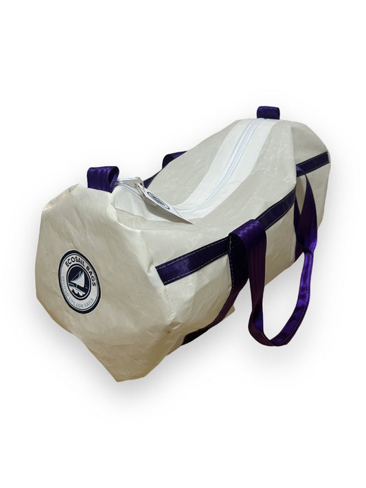 Medium Duffel Bag - White with Purple