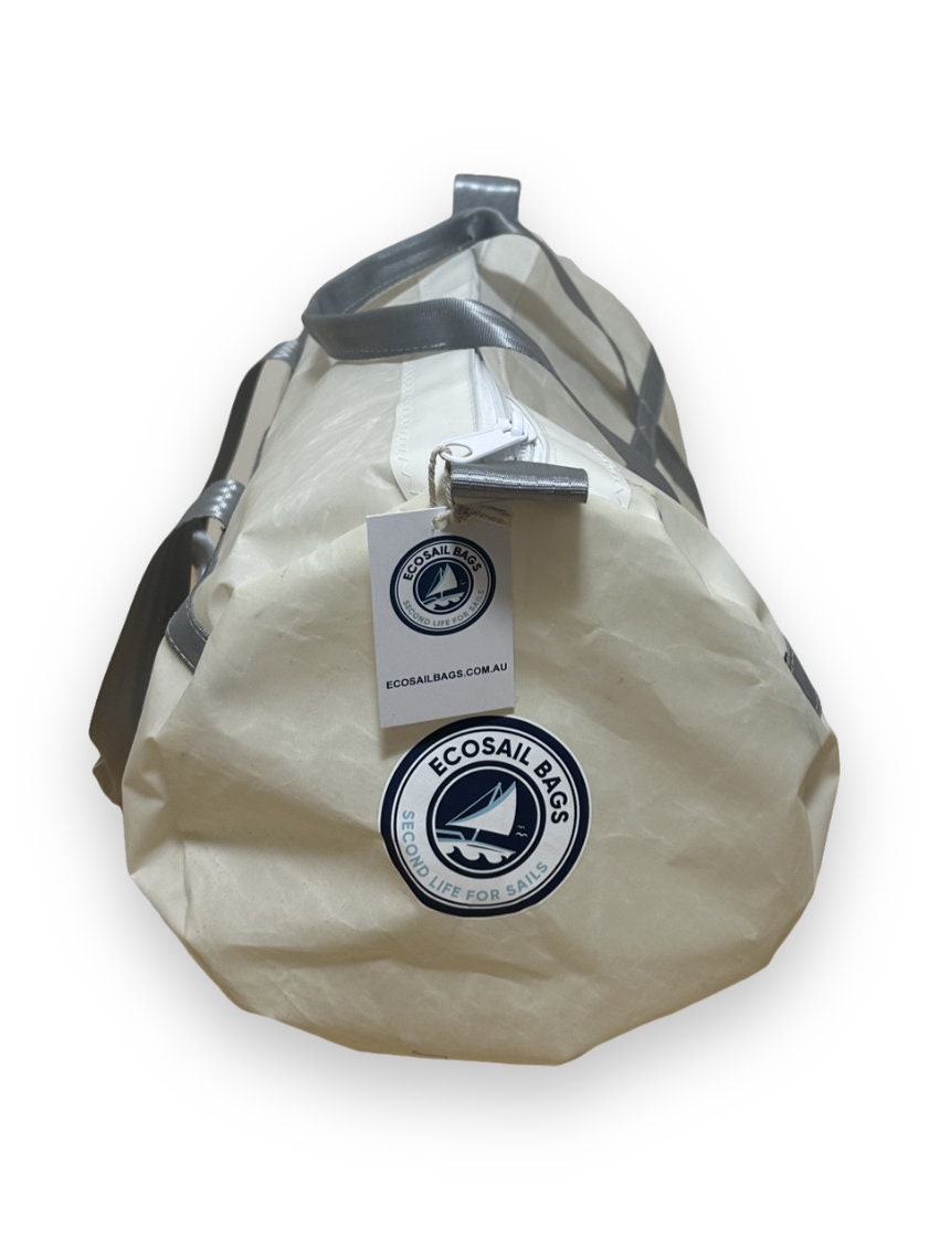 Medium Duffel Bag - White with Grey
