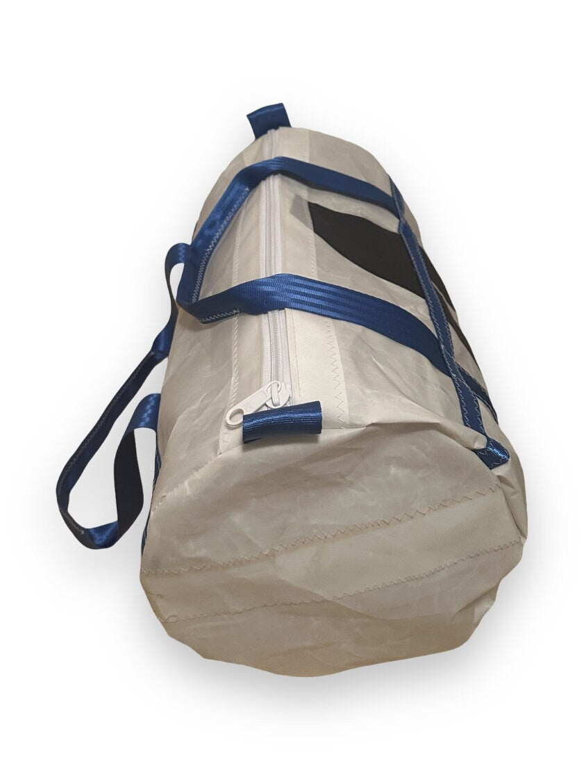 Medium Duffel Bag - White with Blue