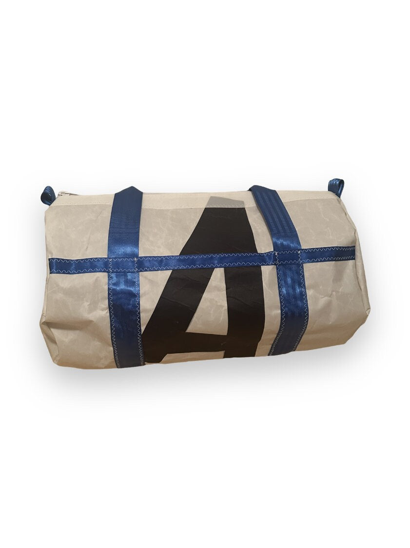 Medium Duffel Bag - White with Blue