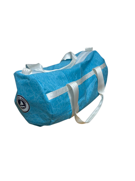 Medium Duffel Bag - Blue with White